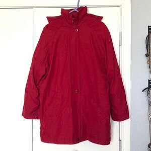 Vintage London Fog red winter parka coat with detachable hood